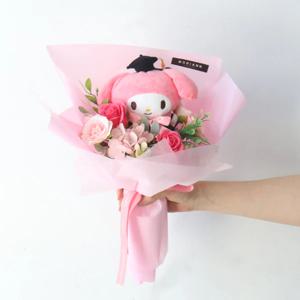 산리오 정품 학사모 고리인형 꽃다발 마이멜로디