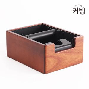 엔틱 스텐 넉박스 우드 매립형 고무 커피찌꺼기통 탬핑매트 포터필터홀더 탬핑스테이션
