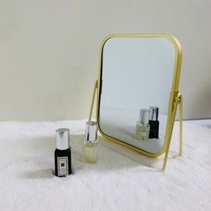 고급 골드 양면 화장 사각 탁상거울 2배 확대경 360도 회전