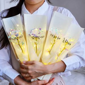 가정의달 홀로그램 장미 LED 한송이 꽃다발