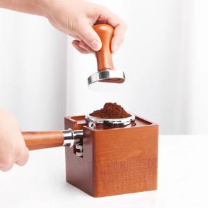 월넛 1구탬핑스테이션 51/53mm 우드 탬핑매트 디스트리뷰터 레벨링툴 탬퍼 포터필터 템핑