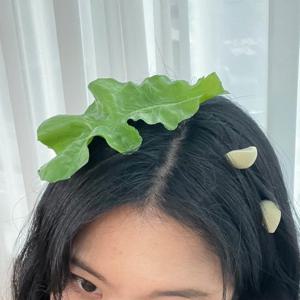 귀엽고 킹받는 선물 상추 마늘 머리핀 - 특이한머리핀 쓸데없는선물 친구선물 우정템 헤어핀