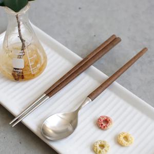 메이플우드 베이직 한식 어린이 주니어 숟가락 젓가락 수저세트 1ea