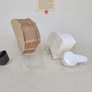 투명 아크릴 곰돌이 커피 필터 꽂이 드립 여과지 보관 냅킨 홀더 홈카페 인테리어 꾸미기