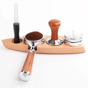 콤팩트 탬핑스테이션 58mm 우드 탬핑매트 탬퍼 받침대 바텀리스 포터필터 거치대
