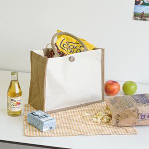 우드버튼 캔버스 피크닉 도시락가방 L