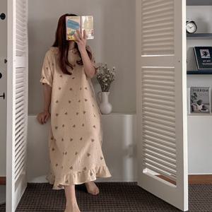 H.made 큐베어 요루면 반팔 커플 여름 파자마 세트 원피스