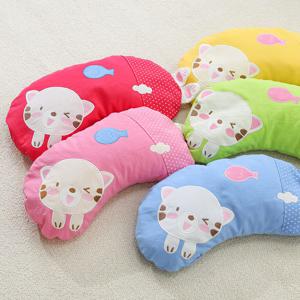 냥이 반달 메밀 유아베개 식물성 천연 소재 바이오워싱 (5색상)