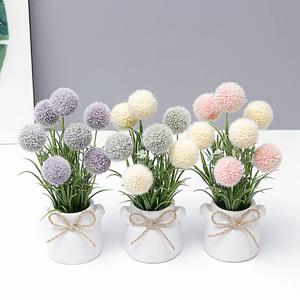 미니 캔디 폼폼 조화 화분 인테리어 납골당 꽃 장식