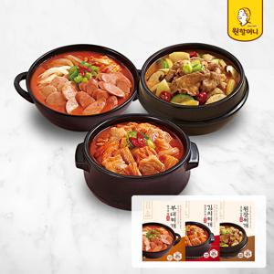 찌개3종 1팩씩 맛보기세트 총3팩 (된장+김치+부대찌개)
