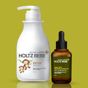 유아 거품 목욕 버블 바스 500ml 올인원 + 100% 골든 호호바 베이비 오일60ml