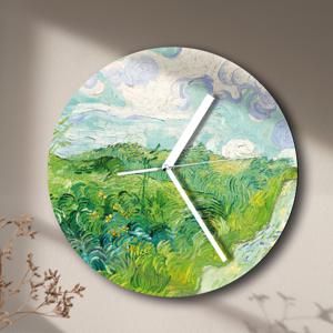 명화 빈센트 반고흐(녹색밀밭) 무소음 원형 벽시계/국내제작