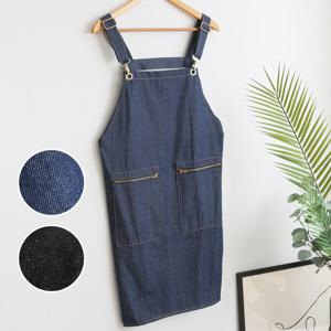 지퍼 데님 앞치마 (2컬러) free 사이즈