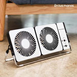 더블스퀘어 휴대용 선풍기 레트로 탁상용 더블팬 EM-R400WF
