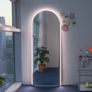 네온 헤일로 파손방지 강화 안전 아치형 LED조명 전신거울 2color