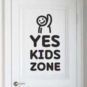 손흔드는 yes kids zone 예스키즈존 가게 도어 스티커