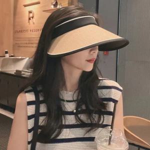 1+1 롤링 라탄 썬캡 라피아 버킷햇 밀집 모자