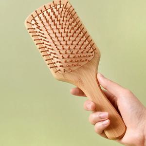 우드브러쉬 두피마사지 헤어 드라이빗 나무빗 사각