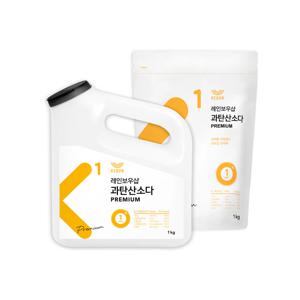 가루세제 과탄산소다 프리미엄 왕톡톡이 리필 세트 (용기 1kg + 리필 1kg)