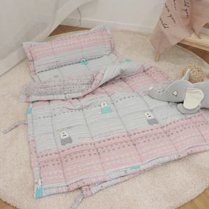 곰돌이 유아 먼지없는 일체형 낮잠이불 세트 2colors