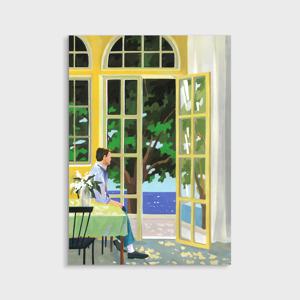 A twinkling tree on the floor,키무,A3 노란 힐링그림