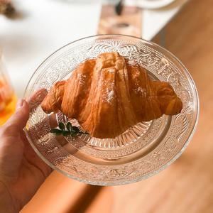 빈티지 크리스탈 내열유리 원형 접시 18cm