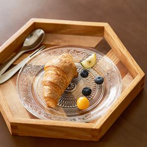 빈티지 크리스탈 내열유리 원형 접시 25cm