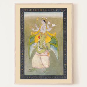 시간과 유지의 신 비슈누 힌두교 그림 인도 네팔 음식점 포스터 액자