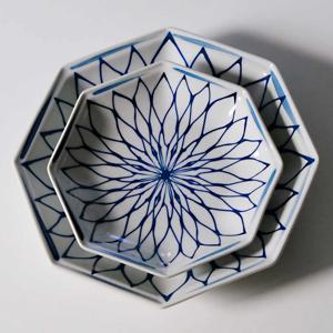 팔각 도자기 접시 일식 그릇 접시 앞접시 S