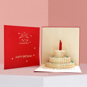 케이크 팝업카드 생일 축하 3D입체 메세지 카드