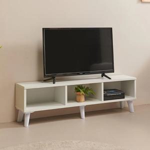 북유럽 화이트 AV 40인치 TV다이 선반 거실장(120cm) 튼튼한 자취방 목재 티브이