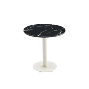 베이직 화이트 블랙 인조대리석 원형 카페테이블(60cm) 업소 티 2인 식탁 커피숍