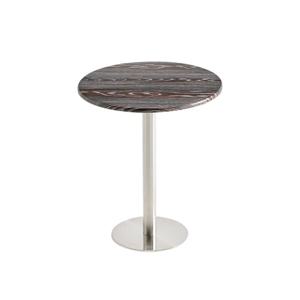 유니크 모던 원형 실버 스텐 카페 매장 바테이블(60x98cm) 베란다 높은 와인 빠