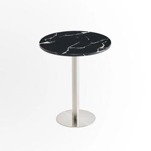 심플 화이트 블랙 마블 스틸 식당 원형 바테이블(60x100cm) 주방 거실 와인 가구