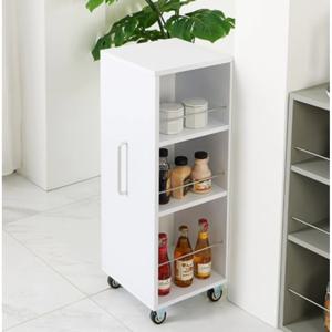 정리대장 슬림폭 주방용 이동식 틈새장(20cm 2색) 다용도 그릇 캐비넷 수납 선반