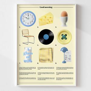 OBJECT 콜라주 노랑 버터 감성 포스터 그림 액자_Good morning