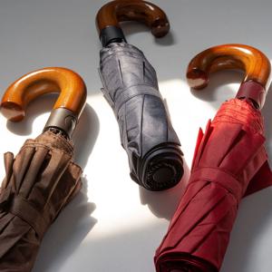 모던클래식 나무손잡이 반자동 3단우산 5colors