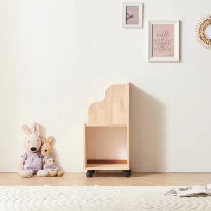 닉시 고무나무 원목 2단 책꽂이 수납장