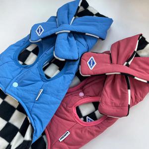 체커보드 리버서블 패딩 M-6XL +목도리 추가선택