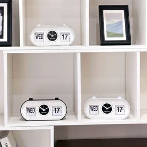 벤자민 플립 아날로그 탁상시계 거실 사무실 레트로 무소음 알람시계 3colors