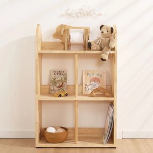아이방 서재 전면 원목 낮은책꽂이 유아 어린이 교구장 학원 수납함 키즈그로우3X2책장