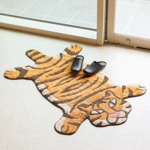 즐거운 동물원 순면 빅 발매트 호랑이 러그