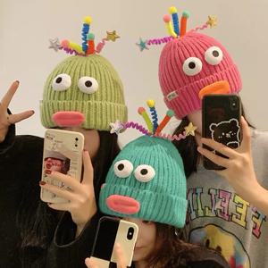 [해외] 몬스터 인형 모자 컨셉촬영 연말파티 우정템 니트 비니 6colors