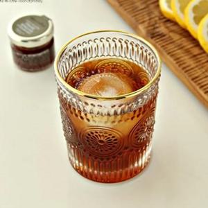 내열유리 하이볼 맥주컵 위스키 앤틱 빈티지 샷잔 에이드 티 2p 골드 드림캐쳐 온더락 세트