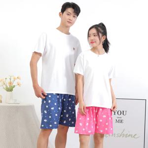0117 하트비숑 5부바지 파자마 잠옷바지 커플파자마