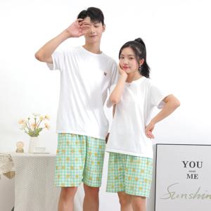 0116 스마일체크 5부바지 파자마 잠옷바지 커플파자마