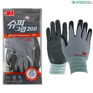 3M 슈퍼그립 200 장갑 1켤레 니트릴폼 코팅 만능 작업용 장갑 NBR 원사