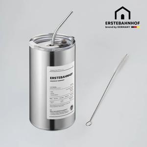 스텐 보온 보냉 빨대 텀블러 600ml 메탈