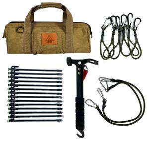 캠핑 멀티 가방+단조팩+캠핑망치+스트링로프 풀세트