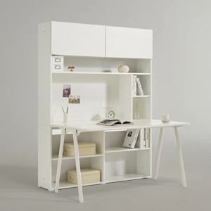 모노 1400 책상세트 화이트 데스크 학생 공부방 전면 책장 홈오피스 컴퓨터책상
